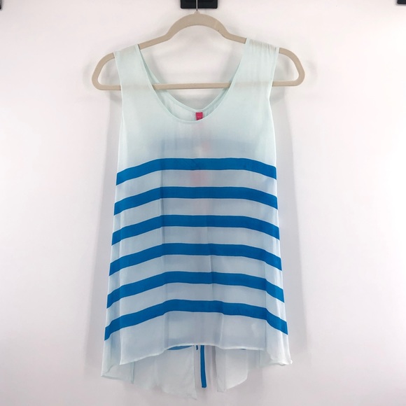 Anthro Plenty by Tracy Reese Marina Blue Striped Tank Top NWT - Picture 3 of 6